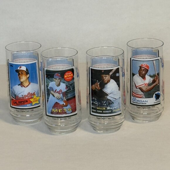 Vtg Set of 4 1993 McDonalds All Time Greatest Team MLB Baseball Card Glasses NEW - Picture 11 of 11